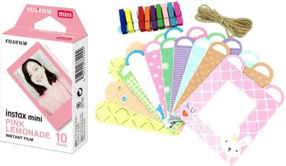 FUJIFILM Instax Mini Pink lemonade Film With Rabbit Design Hanging Paper Photo Frame Film Roll