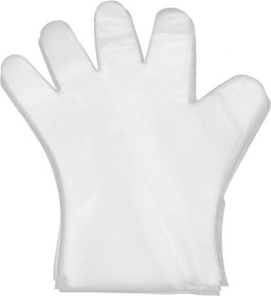 Ghelonadi Plastic Disposable Hand Gloves Eco-friendly Anti-oil Waterproof Anti-stick Restaurant Kitchen Bathroom Cleaning Multipurpose Clear Hair Straightener Glove