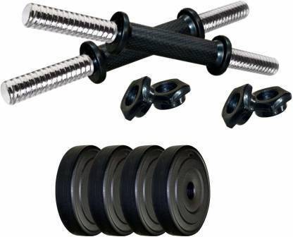 NOXY FITNESS PVC Dumbell Set Combo Home Gym (Black) Adjustable Dumbbell (4 kg) Adjustable Dumbbell