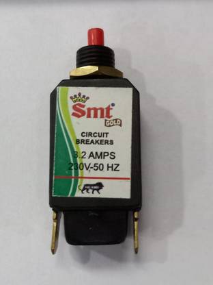 PMW Circuit Breaker - 3.2 Amps - 240 V - Circuit Breaker Over Load Protector with Push to Reset Switch - 1 Load Switch Power Plug