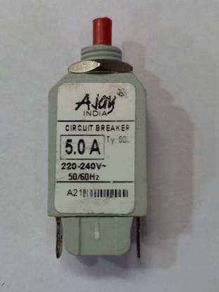 PMW Circuit Breaker - 5.0 Amps - 240 V - Circuit Breaker Over Load Protector with Push to Reset Switch - 1 Load Switch Power Supply Electronic Hobby Kit