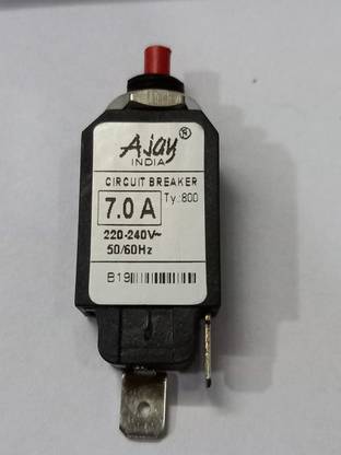 PMW Circuit Breaker - 220 V - 7 Amps - Circuit Breaker Over Load Protector with Push to Reset Switch - 1 Load Switch Preset Electronic Timer Switch