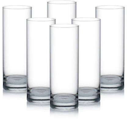 SHIPPLIER (Pack of 6) Highball Water Glass Transparent Long Glasses Lead-Free Crystal Glassware for Bourbon or Whiskey Glass Cup Bar Iced Tea Mojito and Cocktail Glass Set Water/Juice Glass