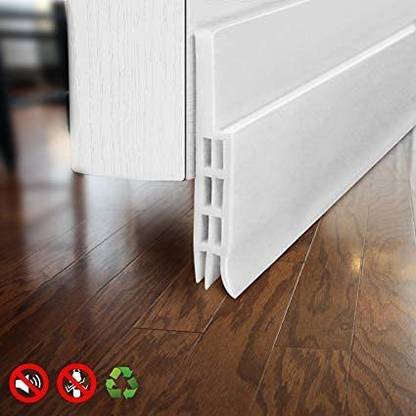 Breewell 50 mm Wide, Under Door Sweep Weather Stripping Door Bottom Seal Strip Door Draft Stopper (White, 1 Meter) 1 m Anti Slip Tape