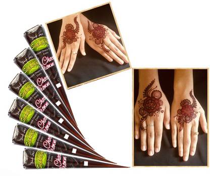 VIMAL s Sehnaaz Choco Brown Instant Henna Cone 12 Pcs. Per Pack Synthetic Mehendi