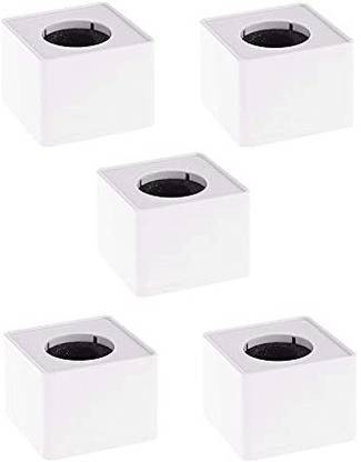 Daz Cam ABS Injection Molding Square Cube Interview Mic Microphone Logo Flag Station Logo -White Pack of 5 Holder