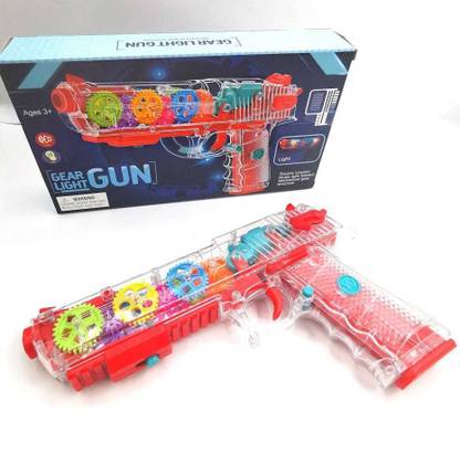 Vasoya Enterprise Light Mechanical Gear Structure Gun Toy for Kids(Music,Light and Gear Rotation Function)