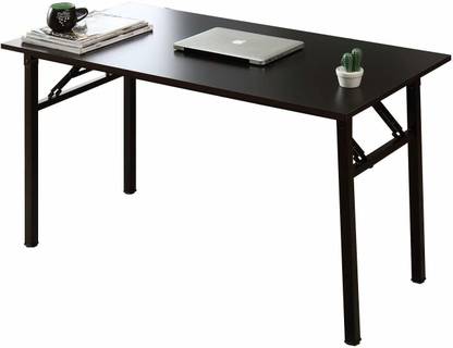 IRIS Folding Computer Desk Home Office Table, Foldable Study Table for Students Writing Desk PC Laptop Gaming Workstation Furniture Table for Living Room Bedroom Solid Wood Study Table