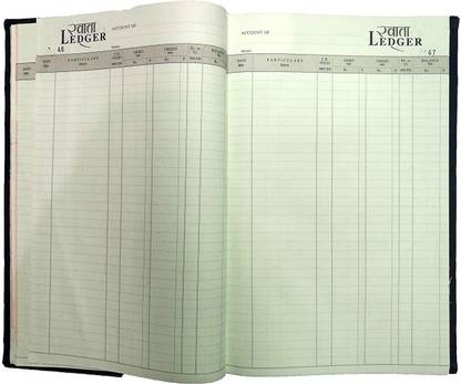 LRS Ledger Big Register Size - 80 GSM Thick Paper - Ledger Register Size - 34 x 21 cm - 375 Pages 1-Part Ledger