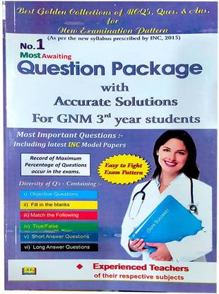 क्वेश्चन पैकेज ऑफ GNM 3rd ( थर्ड ) ईयर, सॅाल्व्ड पेपर्स बुक फॉर GNM 3rd ईयर, मॉडल पेपर्स सेट ऑफ GNM थर्ड ईयर बाय एक्सपीरिएन्स्ड टीचर्स