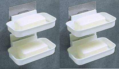 DAITORY Soap Dish, Simple and Creative Double-Sided Soap Holder Drainage Soap Dish, Shower Soap Dish, Soap Storage, Non-Slip Soap Dish