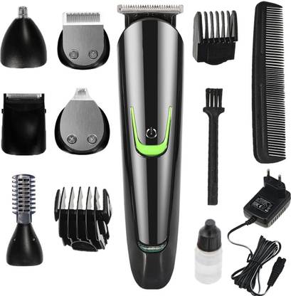 KM 11 in 1 Super Grooming Kit with Full Size Trimmer, Precision Trimmer, Eyebrow Trimmer, Nose Trimmer, Shaver & Design Trimmer and all other Grooming Kit for Men & Women Coded/Cordless Trimmer Runtime : 90min Grooming Kit 90 min  Runtime 2 Length Settings