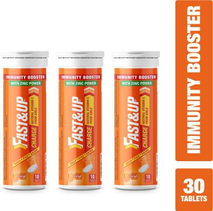 FAST&UP Charge Natural Vitamin C & Zinc Effervescent Tablets with Amla