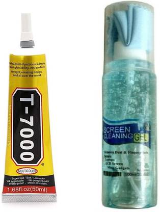 vadda bai T7000 Black Waterproof Adhesive Glue With 100ML Cleaning Gel for Mobile Screen