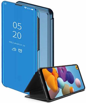 Coverfixer Front & Back Case for Samsung Galaxy Note 9 Clear View Standing Mirror Flip Case Cover (Blue)