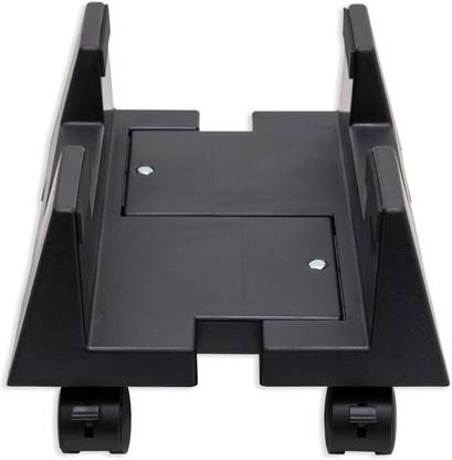 GKARUNA Multi Function Heavy Duty Desktop Computer CPU Trolley Stand Holder Adjustable Trolley CPU Trolley with Wheels Suitable for All Type of CPU (Black) CPU Holder