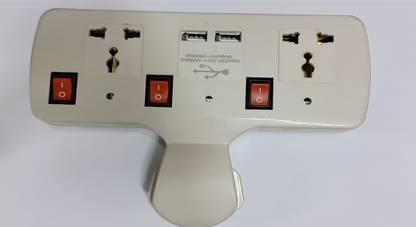 NMS TRADERS multi plug usb Individual Switches & Led Indicators (Three Pin Plug) 6 A Three Pin Socket 12 A Three Pin Socket 6 A Three Pin Socket 6 A Three Pin Socket