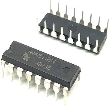 INVENTO 2Pcs CD4511BE IW4511BN 4511 IC BCD to 7 Segment Decoder/Driver/Latch, 7 Output, 6.8 mA, 3 V to 18 V Automotive Electronic Hobby Kit