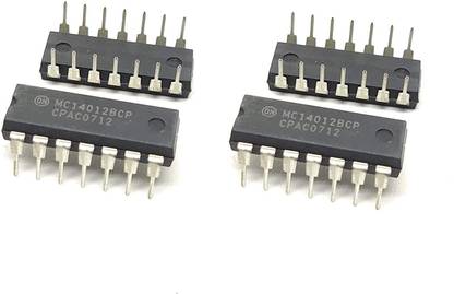 INVENTO 4Pcs CD4012BE MC14012BCP 4012 IC Logic Gate NAND Gate, CD4012, 4 Input, 6.8 mA, 3 V to 18 V, DIP-14 Automotive Electronic Hobby Kit
