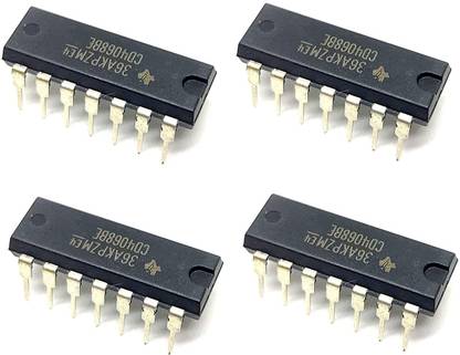 INVENTO 4Pcs 4068 IC CD4068BE Logic Gate IC AND/NAND Gate, CD4068, 8 Input, 6.8 mA, 3 V to 18 V, DIP-14 Automotive Electronic Hobby Kit
