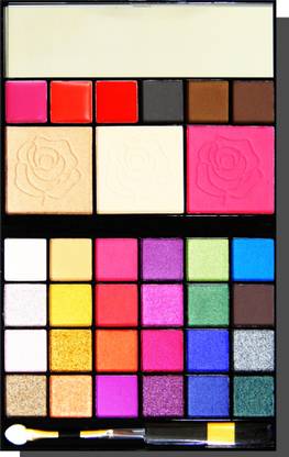 VARS LONDON All in one eyeshadow blusher highlighter bronzer lip gloss eyebrow powder combo eyeshadow kit| matte and shimmer eyeshadow combo palette | face make up kit| face bronzer and highlighter combo palette 55 g