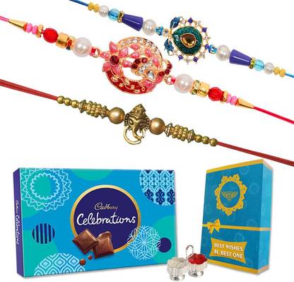 Suppro Rakhi with Chocolate Combo-CADBURY-KD-KB-BNRakhi Set Assorted Gift Box