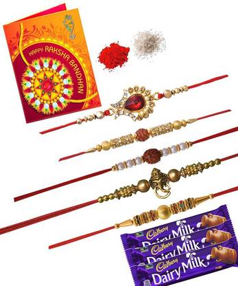 Rakhi Nation CH3-BJ-BL-BN-BH-AD Assorted Gift Box