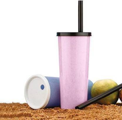 krenz (Pack of 2) Juice Bottle with Non Spill Lid Glass Water/Juice Glass