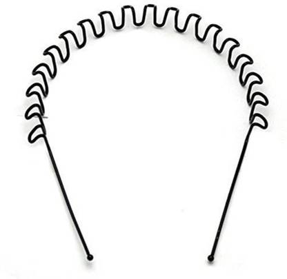 KK CRAFT Zigzag Headband For Unisex Wavy Hair Band For Boys And Girls ,Black Metal Zig Zag Wave Hairband - Unisex (Pack of 1) Hair Band