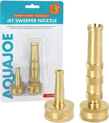 Sun Joe SJI-4BHNC Ultimate Solid Brass, Heavy Duty Adjustable Twist Nozzle and Jet Sweeper Nozzle Hose Connector