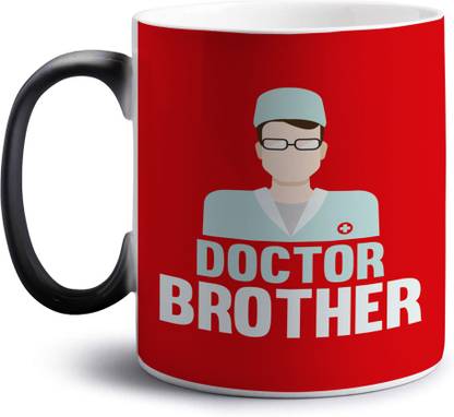 Crazy Corner Doctor Brother Printed Magic 350 ml | Rakhi/Raksha Bandhan Gift for Brother | Rakhi for Brother | Gift for Brother on Rakhi/Anniversary/Birthday Ceramic Coffee Mug