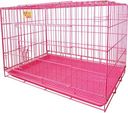 Petzlifeworld High Quality Imported Powder Coated Feet Pink Cage Dog Cage
