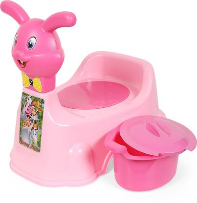 Sukhson India Rabbit Baby Potty Training Seat- Chair for Kids-Infant Potty Toilet Chair with Removable Tray for Babies|Potty Chair Cum Seat Potty Seat for Kids (Pink) Potty Seat