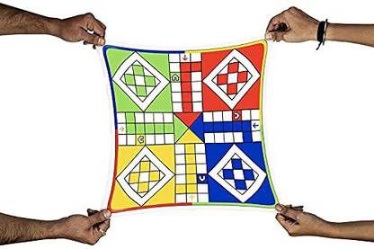 Smartcraft Travel Board Game | Chess- Ludo | Premium Clothes Finish Reversible Game Set (Free Dice & Coins)