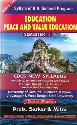 Education Peace And Value Education Fifth Semester Guide Bhabani Publishing Concern
