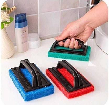A to Z Multipurpose Scrubber Brush With Handle, Tile Cleaning Brush Scrub Pad Scrub Pad