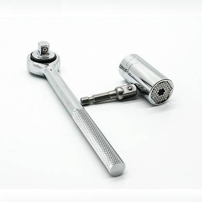 IGL Trading Gator Grip Multi-Function Universal Wrench Socket 7-19mm With Drill Adapter Bit Socket Set