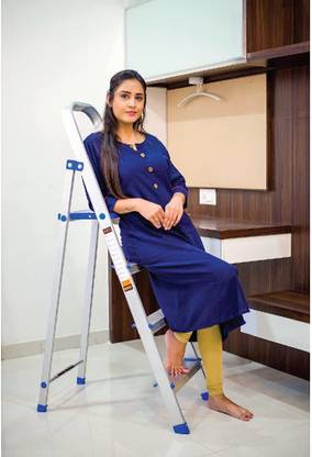 Paras Corporation Magnum Multi Purpose Aluminium Ladder for Home & Office Collapsible Protective Design Ladder Anti-Slip Lightweight and Foldable Portable Ladder (5 Year Warranty) (4 Step) Aluminium Ladder