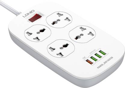 Helo Kuki Ldnio SC4407 New Model Defender Series Qualcomm 3.0 Quick Charge 4 Ways Socket 4 USB with one QC 3.0 Port Multifunction 2 metres cord 3.4 A Three Pin Socket ,with 6 month warranty 8  Socket Extension Boards
