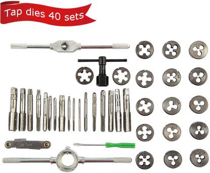 A&S TOOLSHOP 40x Multifunction Tap Die Set Nut And Bolt Screw Thread Cutter Wrench Repair Tool Professional Carbon Steel Heavy Duty Tool Kits Single Sided Speciality