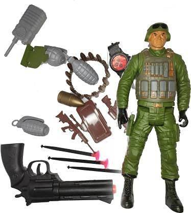 Toy Street Real Heroes Combat Soldier Super Heroes Action Figure with Nerfstyle Toy Gun| Pubg Free fire Call of Duty Super Combat Fighter with Grenades, Bullet Band, etc.