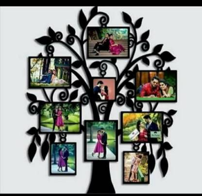 beautric Personalized Photo and Text in Tree shape wooden photo frame (size 13inch/15) Album