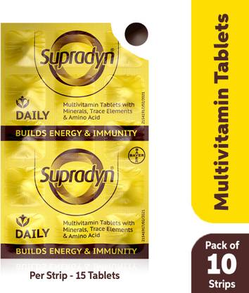Supradyn Daily Multivitamin with 12 Vitamins, Zinc|For Immunity & Energy Tablets