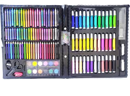 KOKEE TOYS 150 Pieces Multi-color Coloring set |Art kit Foldable Suitcase Set for Kids| Boys |Girls.