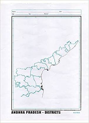 PMW Andhra Pradesh Districts - Outline Map - A4 Size Sheets - 100 Sheets Approximate White board