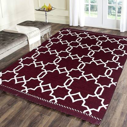 Sparrow world Maroon Chenille Runner