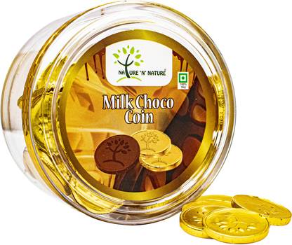 NATURE 'N' NATURE Gold Coin Milk Chocolates, 135g Gift Pack, 60pcs gold coin chocolates Brittles
