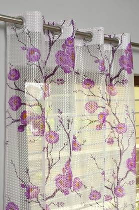 Galaxy Home Decor 153 cm (5 ft) Net Transparent Window Curtain (Pack Of 2)