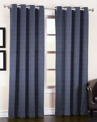 Eagles world 213 cm (7 ft) Jacquard Blackout Window Curtain (Pack Of 2)