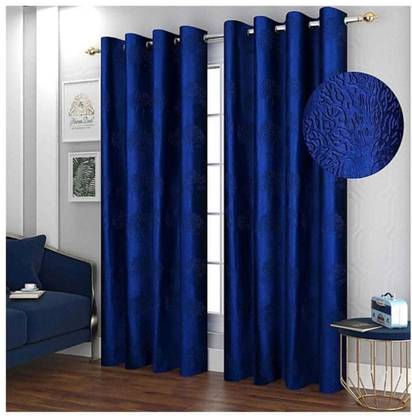 HRBROS 152 cm (5 ft) Polyester Room Darkening Window Curtain (Pack Of 2)
